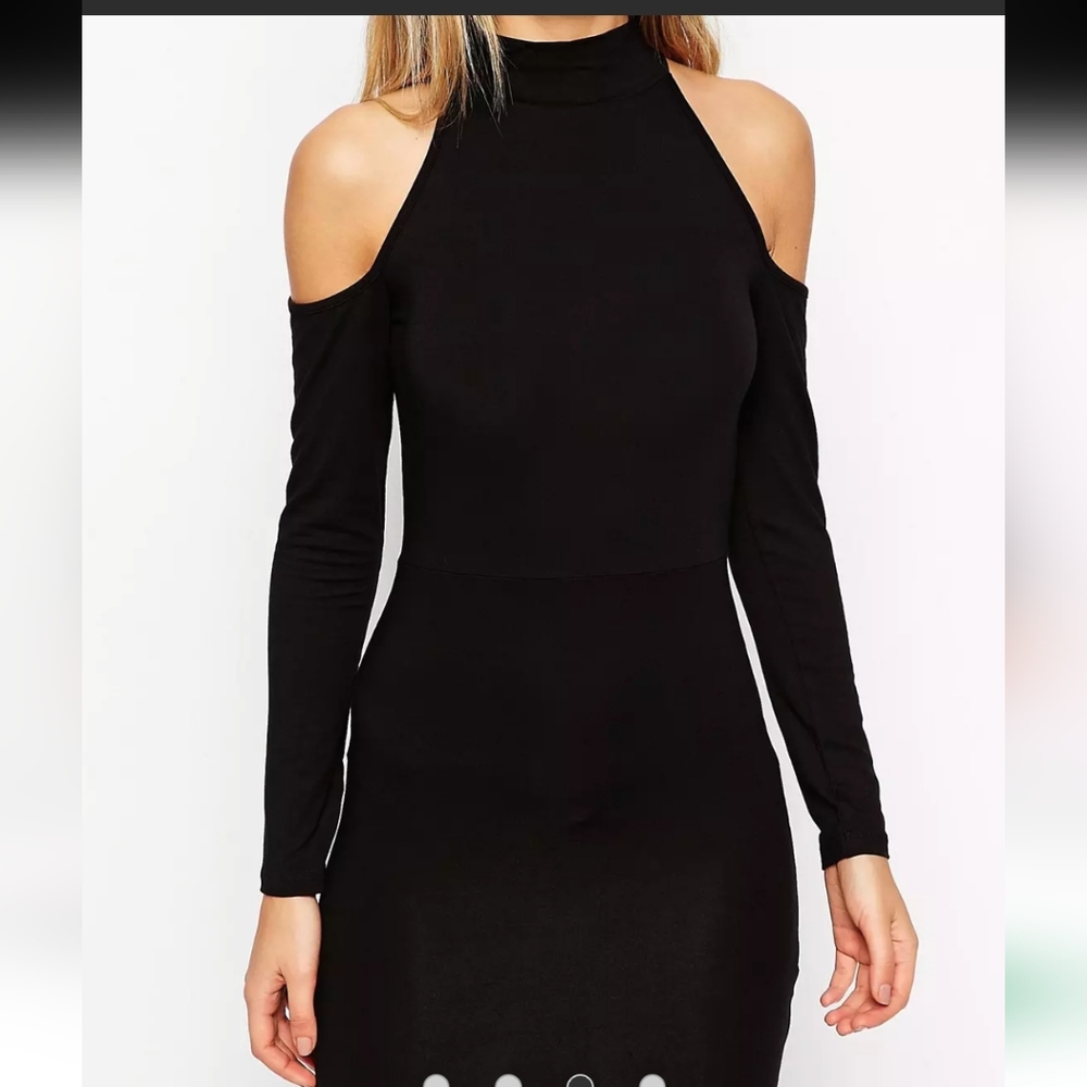RALPH LAUREN BLACK COLD SHOULDER COCKTAIL DRESS SIZE 10 NWT